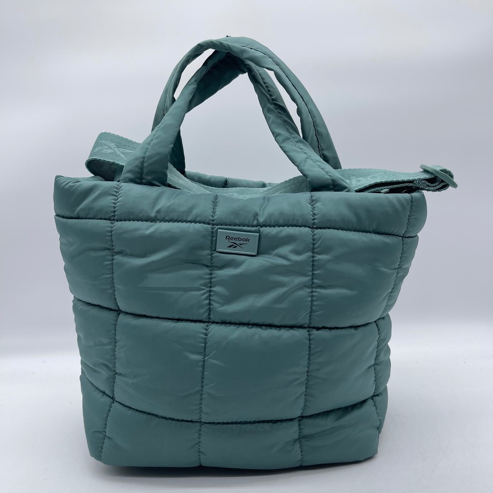 Reebok RWS5C2667 Quilted Puffer Tote Bag Crossbody Adjustable Strap Teal